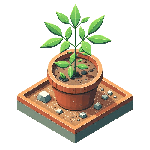 A small plant in a pot